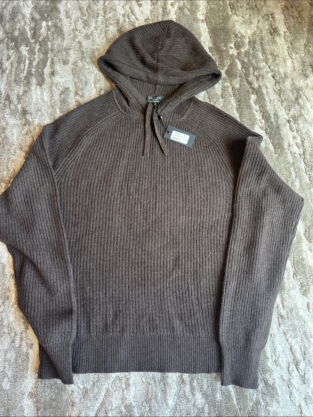 Men's Rag & Bone Cashmere Crewneck Ribbed Sweater In Dark Brown
